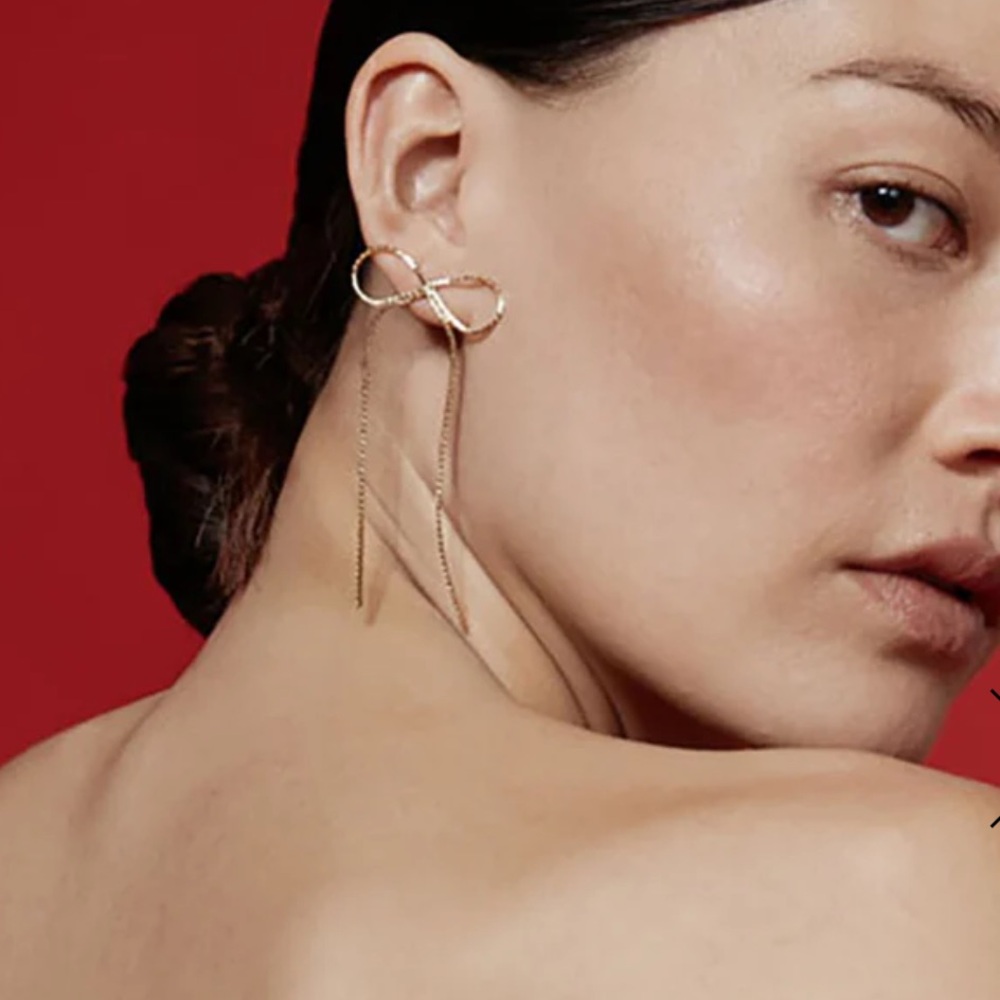 SHASHI Gold Plated Kate Bow Earrings